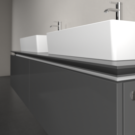 Тумба під раковину Villeroy & Boch Legato 160х38 см МДФ/ДСП глянсовий сірий B67600FP