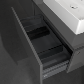 Тумба під раковину Villeroy & Boch Legato 160х38 см МДФ/ДСП глянсовий сірий B67600FP