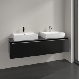 Тумба под раковину Villeroy & Boch Legato 160х38 см МДФ/ДСП черный матовый лак B67600PD