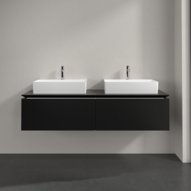 Тумба под раковину Villeroy & Boch Legato 160х38 см МДФ/ДСП черный матовый лак B67600PD