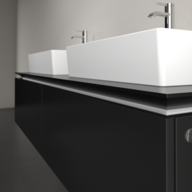 Тумба под раковину Villeroy & Boch Legato 160х38 см МДФ/ДСП черный матовый лак B67600PD