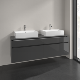 Тумба під раковину Villeroy & Boch Legato 160х55 см МДФ/ДСП глянсовий сірий B67700FP