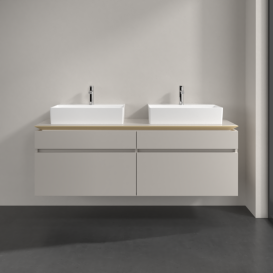 Тумба под раковину Villeroy & Boch Legato 160х55 см ДСП нежно-серый B67700VK