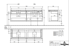 Тумба під раковину Villeroy & Boch Legato 160х55 см ДСП біле дерево B67700E8