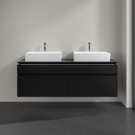 Тумба под раковину Villeroy & Boch Legato 160х55 см МДФ/ДСП черный матовый лак B67700PD