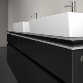 Тумба под раковину Villeroy & Boch Legato 160х55 см МДФ/ДСП черный матовый лак B67700PD