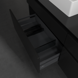 Тумба под раковину Villeroy & Boch Legato 160х55 см МДФ/ДСП черный матовый лак B67700PD