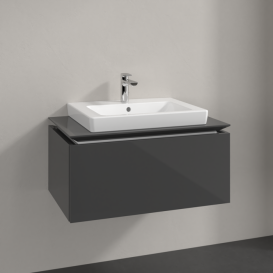 Тумба под раковину Villeroy & Boch Legato 80х38 см МДФ/ДСП глянцевый серый B67800FP