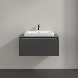 Тумба под раковину Villeroy & Boch Legato 80х38 см МДФ/ДСП глянцевый серый B67800FP