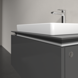 Тумба под раковину Villeroy & Boch Legato 80х38 см МДФ/ДСП глянцевый серый B67800FP