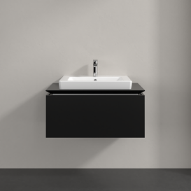 Тумба под раковину Villeroy & Boch Legato 80х38 см МДФ/ДСП черный матовый лак B67800PD