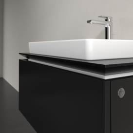 Тумба под раковину Villeroy & Boch Legato 80х38 см МДФ/ДСП черный матовый лак B67800PD