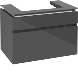 Тумба под раковину Villeroy & Boch Legato 80х55 см МДФ/ДСП глянцевый серый B67900FP
