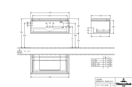 Тумба під раковину Villeroy & Boch Legato 100х38 см ДСП ніжно-сірий B68000VK