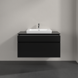 Тумба під раковину Villeroy&Boch Legato 100х55 см МДФ/ДСП чорний матовий лак B68100PD