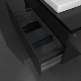 Тумба під раковину Villeroy&Boch Legato 100х55 см МДФ/ДСП чорний матовий лак B68100PD