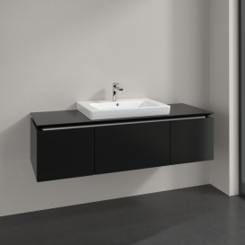 Тумба під раковину Villeroy&Boch Legato 120х38 см МДФ/ДСП чорний матовий лак B68200PD