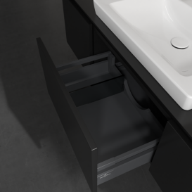 Тумба під раковину Villeroy&Boch Legato 120х38 см МДФ/ДСП чорний матовий лак B68200PD