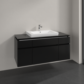 Тумба під раковину Villeroy&Boch Legato 120х55 см МДФ/ДСП чорний матовий лак B68300PD
