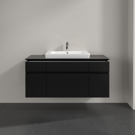 Тумба під раковину Villeroy&Boch Legato 120х55 см МДФ/ДСП чорний матовий лак B68300PD