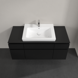 Тумба під раковину Villeroy&Boch Legato 120х55 см МДФ/ДСП чорний матовий лак B68300PD