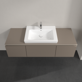 Тумба під раковину Villeroy & Boch Legato 140х38 см ДСП сірий трюфель B68400VG