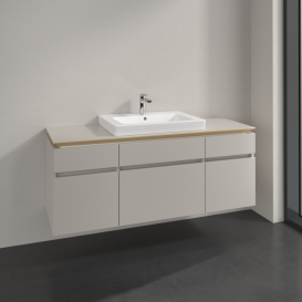 Тумба під раковину Villeroy & Boch Legato 140х55 см ДСП ніжно-сірий B68500VK