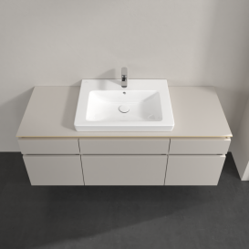 Тумба під раковину Villeroy & Boch Legato 140х55 см ДСП ніжно-сірий B68500VK