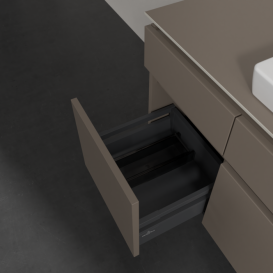 Тумба під раковину Villeroy & Boch Legato 140х55 см ДСП сірий трюфель B68500VG