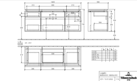 Тумба под раковину Villeroy & Boch Legato 140х55 см МДФ/ДСП черный матовый лак B68500PD
