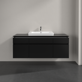 Тумба под раковину Villeroy & Boch Legato 140х55 см МДФ/ДСП черный матовый лак B68500PD