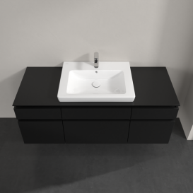 Тумба под раковину Villeroy & Boch Legato 140х55 см МДФ/ДСП черный матовый лак B68500PD