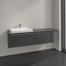 Тумба під раковину Villeroy & Boch Legato 160х38 см МДФ/ДСП глянсовий сірий B68800FP