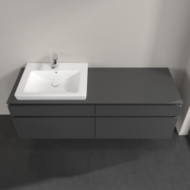 Тумба під раковину Villeroy & Boch Legato 160х55 см МДФ/ДСП глянсовий сірий B68900FP