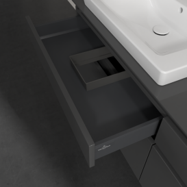 Тумба під раковину Villeroy & Boch Legato 160х55 см МДФ/ДСП глянсовий сірий B68900FP