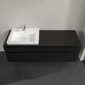 Тумба під раковину Villeroy&Boch Legato 160х55 см МДФ/ДСП чорний матовий лак B68900PD