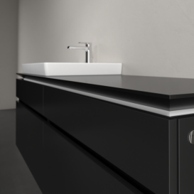 Тумба під раковину Villeroy&Boch Legato 160х55 см МДФ/ДСП чорний матовий лак B68900PD