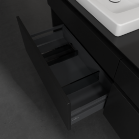 Тумба під раковину Villeroy&Boch Legato 160х55 см МДФ/ДСП чорний матовий лак B68900PD