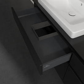 Тумба під раковину Villeroy&Boch Legato 160х55 см МДФ/ДСП чорний матовий лак B68900PD