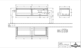 Тумба під раковину Villeroy & Boch Legato 160х38 см ДСП ніжно-сірий B69000VK