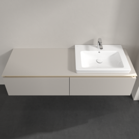 Тумба під раковину Villeroy & Boch Legato 160х38 см ДСП ніжно-сірий B69000VK