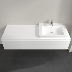 Тумба під раковину Villeroy & Boch Legato 160х38 см ДСП білий матовий B69000MS