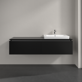 Тумба під раковину Villeroy&Boch Legato 160х38 см МДФ/ДСП чорний матовий лак B69000PD
