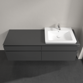 Тумба під раковину Villeroy & Boch Legato 160х55 см МДФ/ДСП глянсовий сірий B69100FP