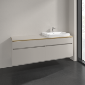 Тумба під раковину Villeroy & Boch Legato 160х55 см ДСП ніжно-сірий B69100VK