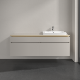 Тумба під раковину Villeroy & Boch Legato 160х55 см ДСП ніжно-сірий B69100VK