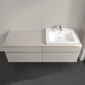 Тумба під раковину Villeroy & Boch Legato 160х55 см ДСП ніжно-сірий B69100VK