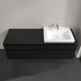 Тумба под раковину Villeroy & Boch Legato 160х55 см МДФ/ДСП черный матовый лак B69100PD