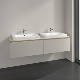 Тумба під раковину Villeroy & Boch Legato 160х38 см ДСП ніжно-сірий B69200VK