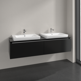 Тумба під раковину Villeroy&Boch Legato 160х38 см МДФ/ДСП чорний матовий лак B69200PD